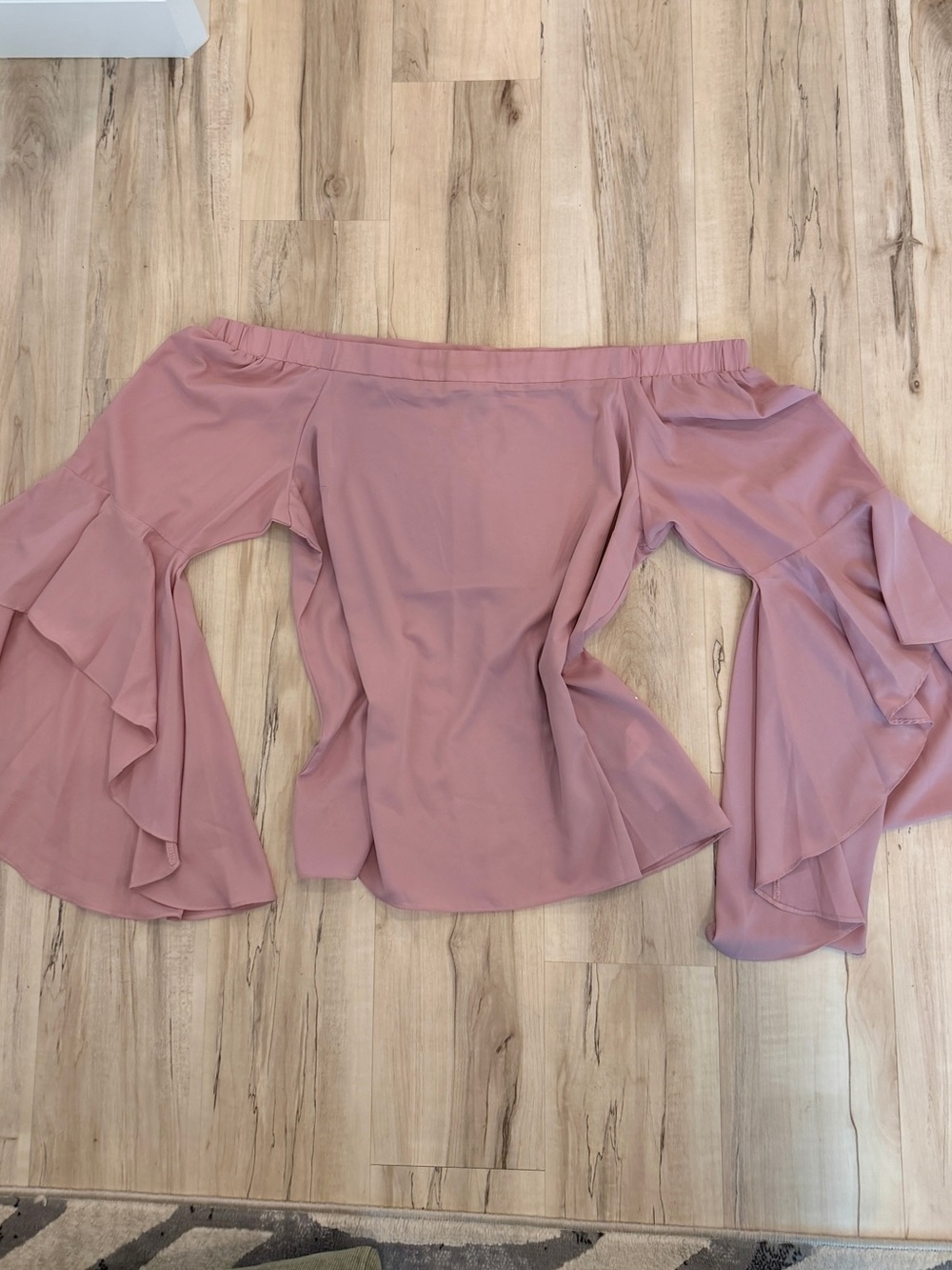 City Chic Strapless Mauve Butterfly Sleeve Blouse